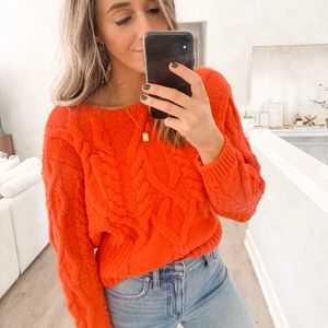 Orange Anthropologie Sweater